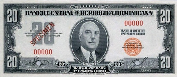 Projet de billet de 20 Pesos 1956-58